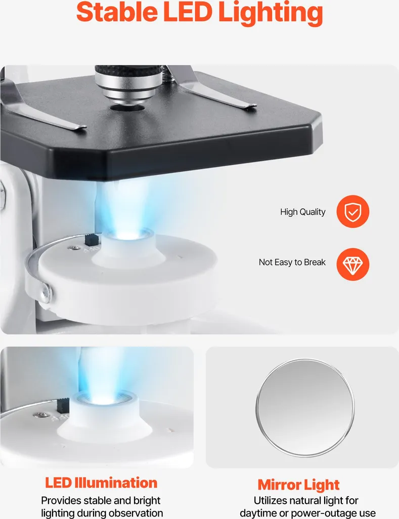 Microscope de Laboratoire 2000X : Image Nette et Support Téléphone - 6