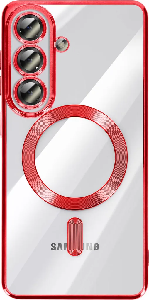 Cover Rossa Galaxy S26 Plus MagSafe - Avizar Chic con Bordo Cromato