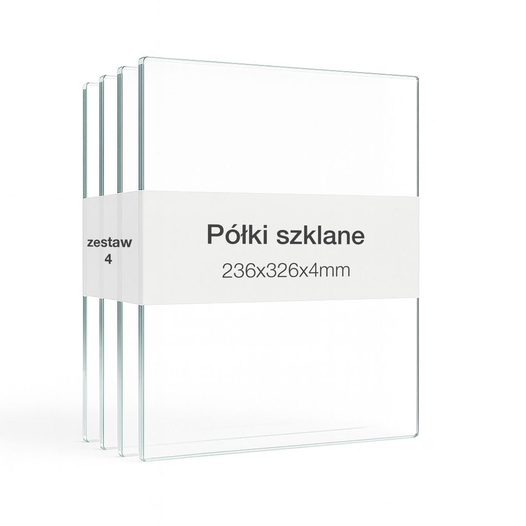 Zestaw 4 szklanych półek - Zestaw nadstawek do 1-drzwiowej Zdjęcie produktu 