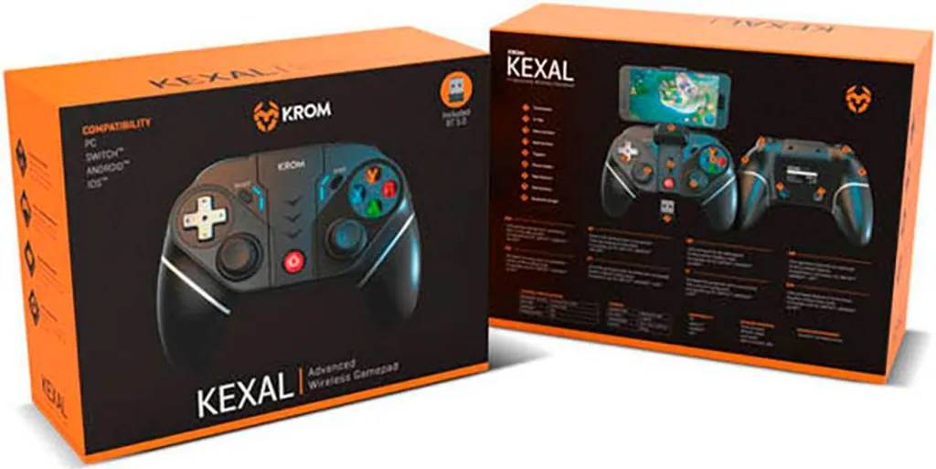 Krom Kexal Manette Smartphone Ergonomique avec Support Extensible