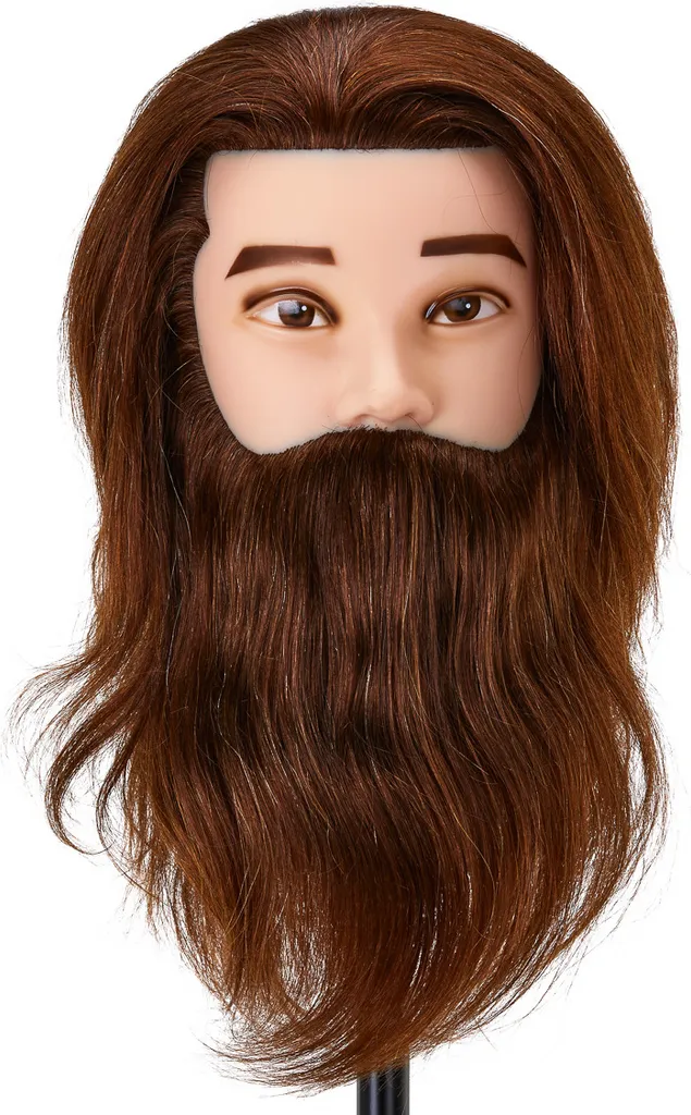Gabbiano Parrucchiere Formazione Barba Testa Wz4 Capelli Naturali, Colore 4H, Lunghezza 8""+6""