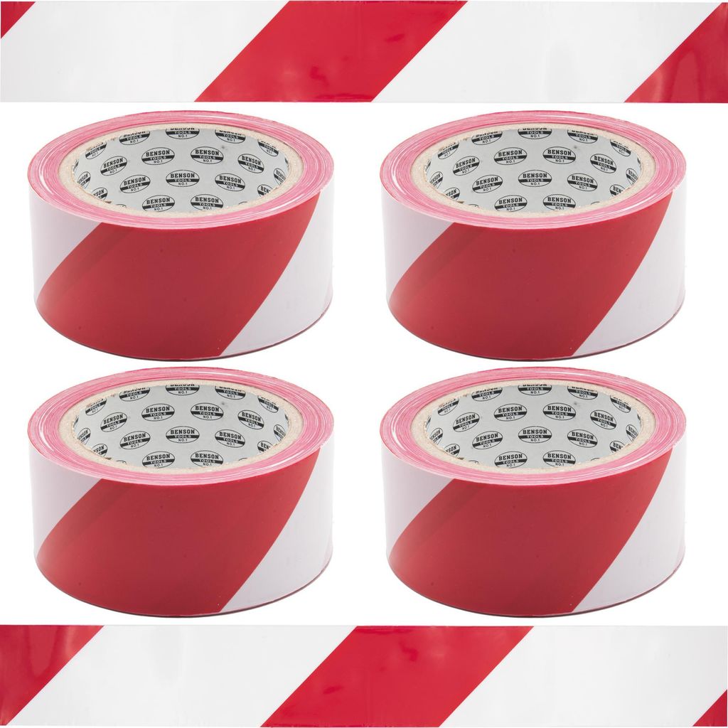 4x Absperrband Trassenband Flatterband Sperrband Warnband Signalband Rot / Weiß