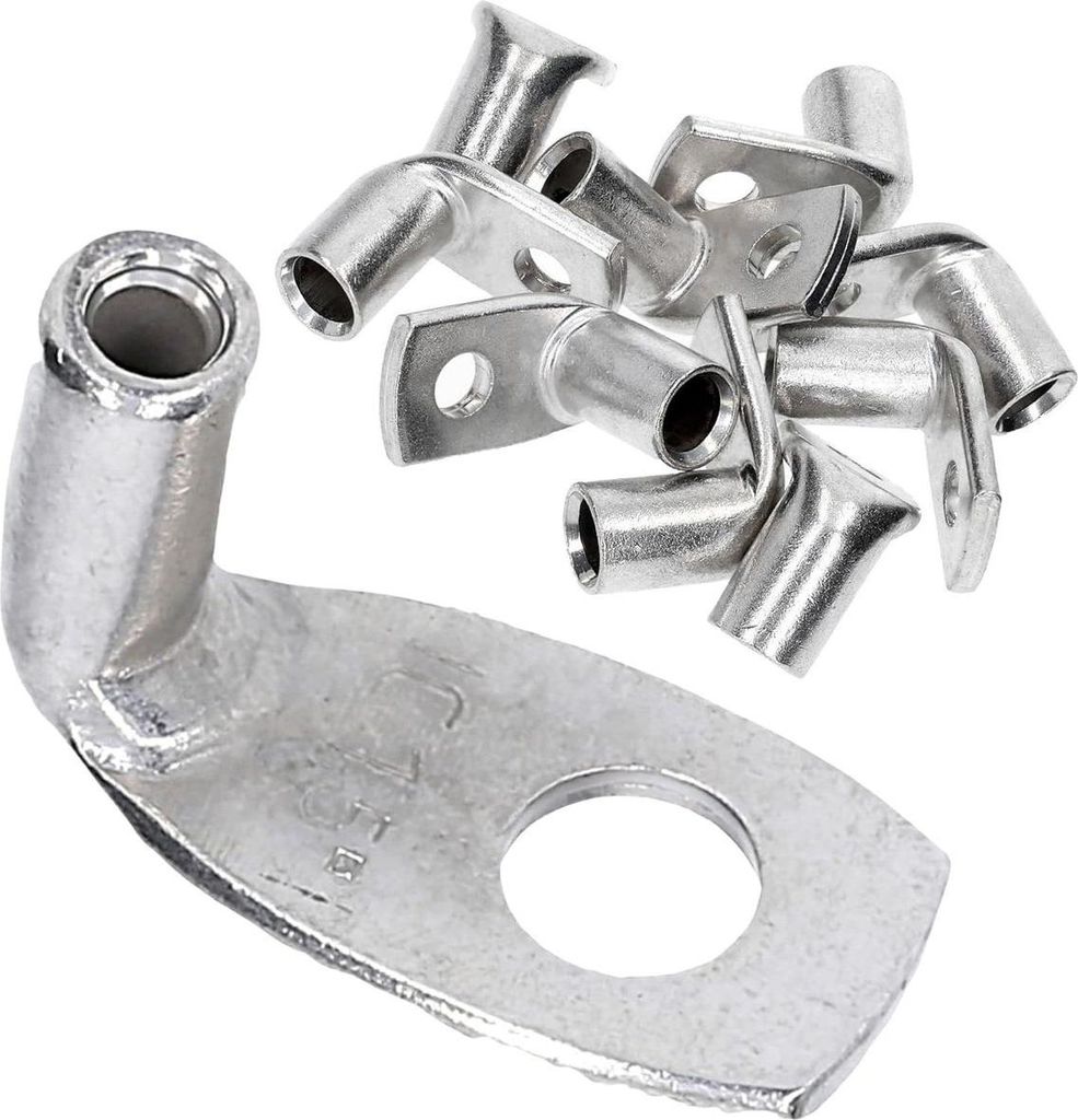 10 Stück Kalitec KA03-L4 Handelsübliche Rohrkabelschuhe gewinkelt 1,0mm²-1,5mm² M4 I ohne Sichtloch I 90° I Germany