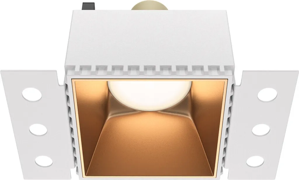 Spot de Plafond Encastrable Carré Laiton Or Maytoni GU10 Dimmable 20W