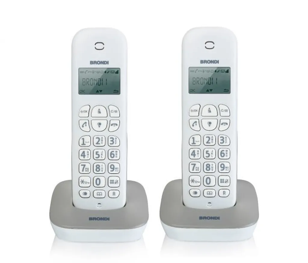 Téléphone Sans Fil Brondi Gala Twin DECT Duo Gris et Blanc - 20 Voix