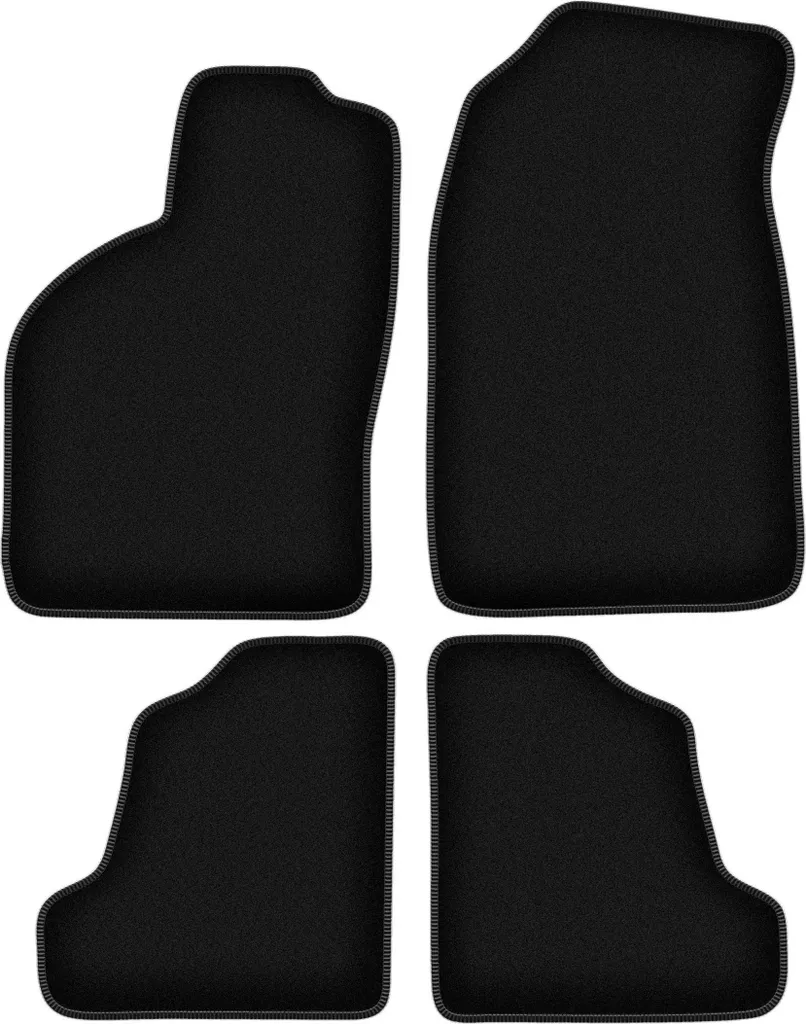 Tappetini in velluto per Saab 9-3 I (1998-2002, Aero, liftback, berlina) neri, set 4 pz, con fissaggi