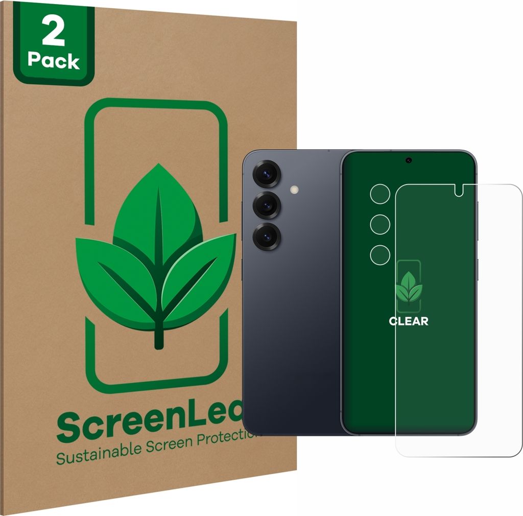 2x ScreenLeaf Schutzfolie für Samsung Galaxy S25 (Display+Kamera) nachhaltiger Displayschutz Display Schutz Folie Klar Transparent