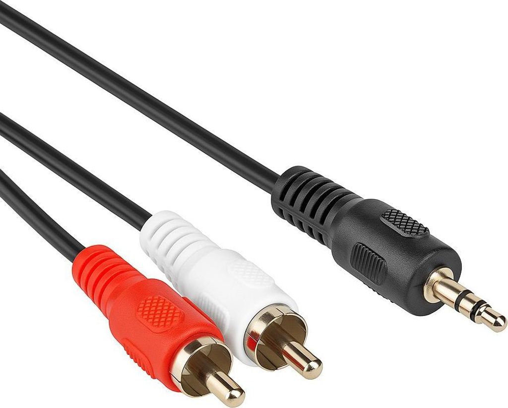 Allteq ALTQ-JACK-RCA-B-0.5, 3.5mm, Männlich, 2 x RCA, Männlich, 0,5 m, Schwarz