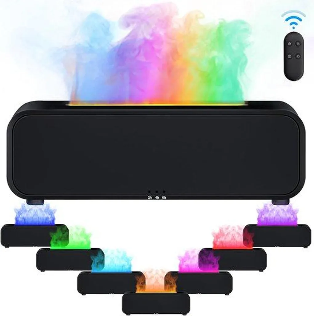Diffuseur flamme 7 couleurs LED et minuterie programmable pour maison