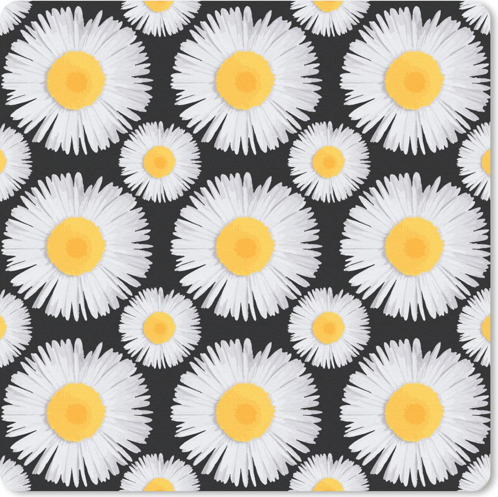 MuchoWow Mauspad Mousepad Muster - Gänseblümchen - Blumen - Mädchen - Kinder - Kinder 30x30 cm - Mousepads - Maus Mat - Pad - Mausunterlage - ...