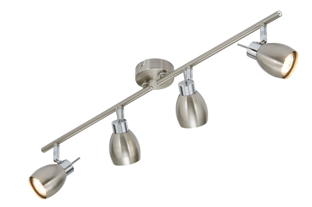Briloner LED Deckenleuchte TWO Nickel matt 4 x 3W GU10 1000lm warmweiß 3000K schwenkbar