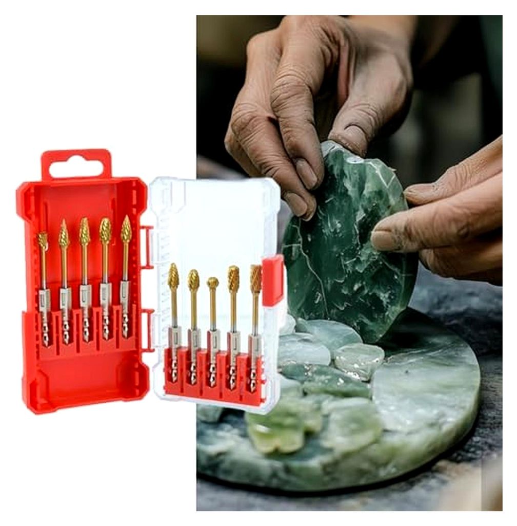 Burr-Bits, Wolfram-Bohrer - Rotationswerkzeugset mit 10 Teilen, Mehrzweck-Carbid-Burr-Kit mit 1/4 Zoll Schaft für die Metallbearbeitung und Gravur
