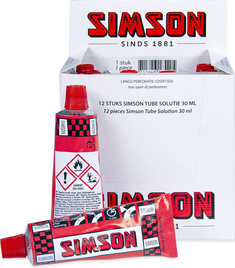 Solution Simson grande boîte de 12 tubes de 30 ml pour vulcanisation