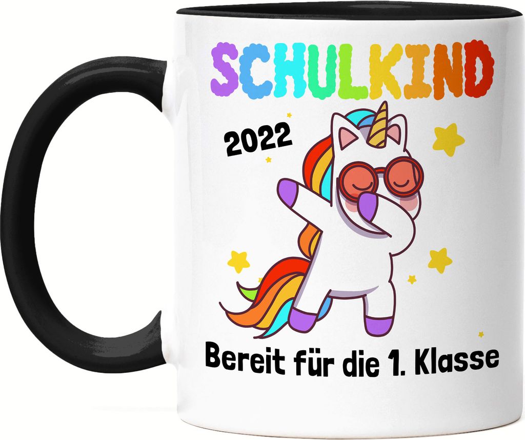 Schulkind 2022 Bereit Für 1. Klasse Tasse Schwarz Einhorn Unicorn Geschenkidee Grundschule Einschulung