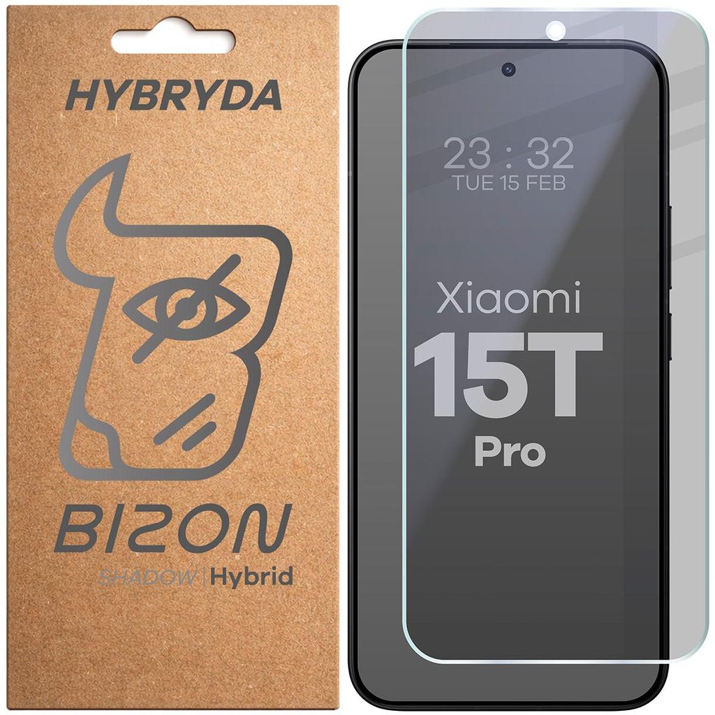 Hybridglas mit Privatschutzfilter für Xiaomi 15T Pro, Bizon Produktbild 