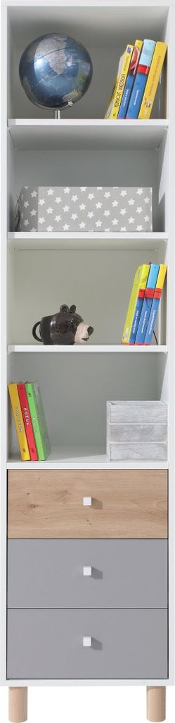 Furniture24 Regal Faro Fr7 Bücherregal Mit 3 Schubladen 4 Einlegeboden