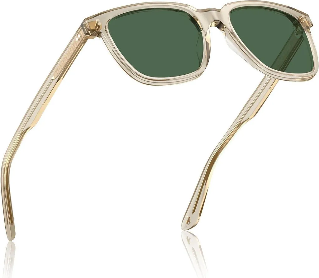 Lunettes de soleil rectangulaires homme polarisées en acétate gris
