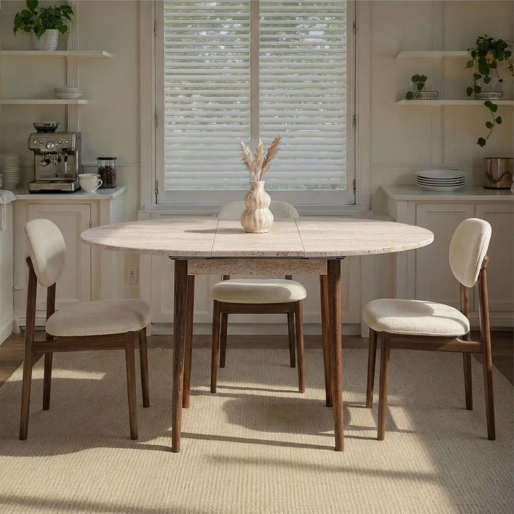 Table ronde extensible 100-131 cm KLARA : la solution petits espaces - 3