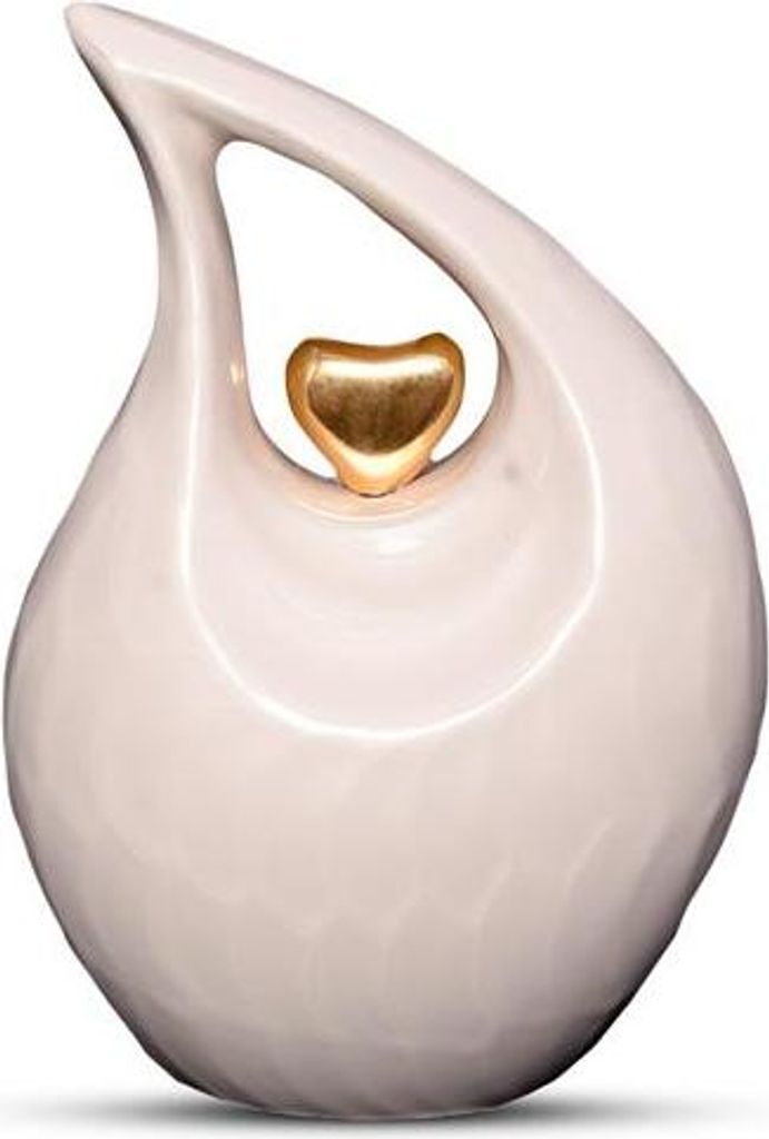 Teardrop Urne 800 ML aus Aluminium - Weiße Dekorationsurne Produktbild 