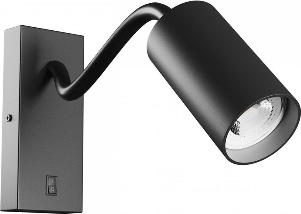 Spectrum LED Wandleuchte SQUALLA VARIOSA FLEXI SWITCH GU10 mit Schalter rund schwarz max. 10W