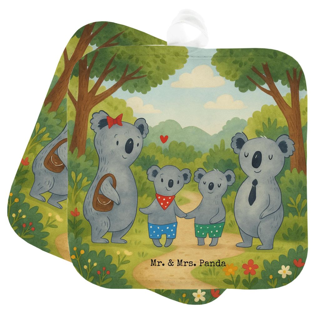 Mr. & Mrs. Panda Topfuntersetzer Koala Familie zwei Design - Weiß - Geschenk, topfhalter, Topflappen Set, Zusammen, Muttertag, Kochlappen, Topflap...