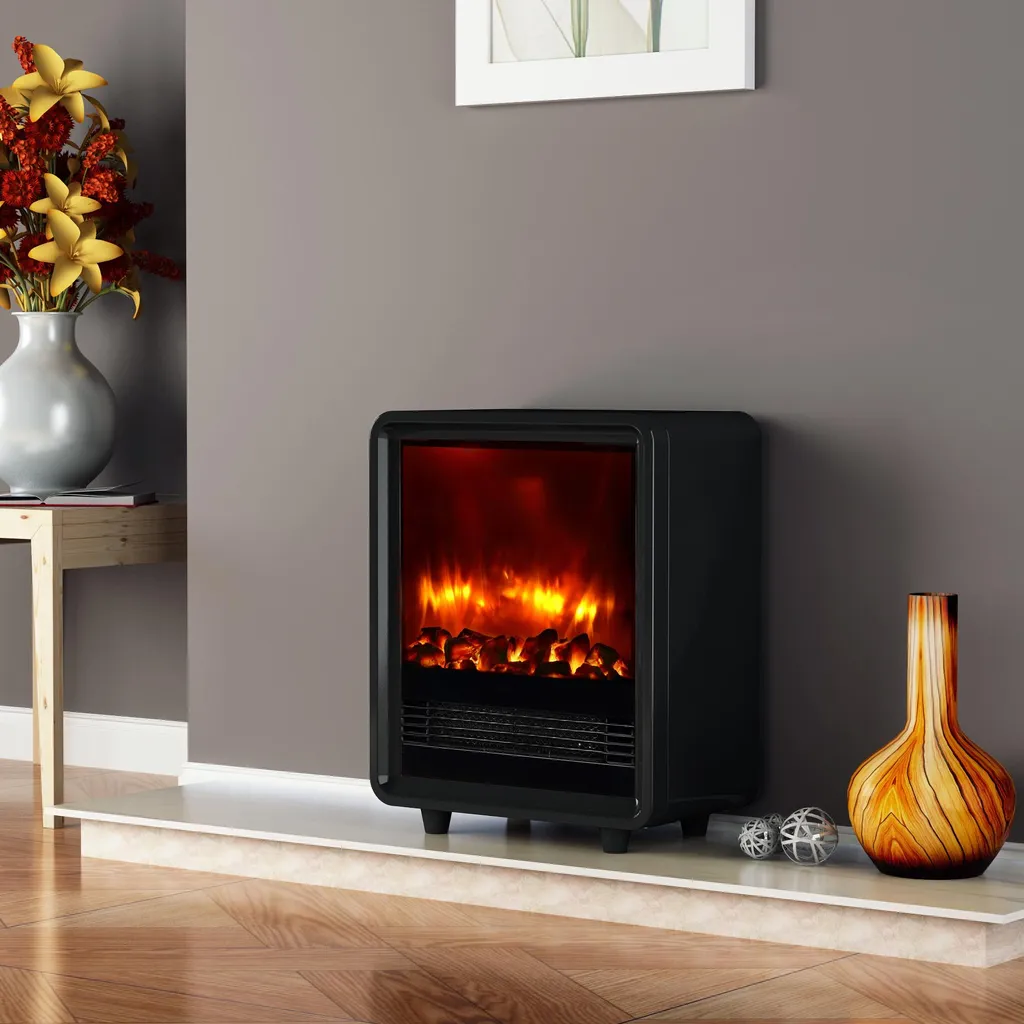 Cheminée électrique 2000W BALDERIA George : Chauffage puissant noir - 2
