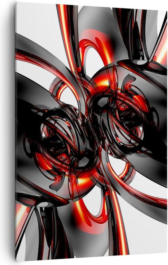 Bild auf Leinwand - Leinwandbild - Einteilig - Abstrakt Ring Glas Komposition - 80x120cm - Wand Bild - Wandbilder - Leinwanddruck - Wanddekoration ...