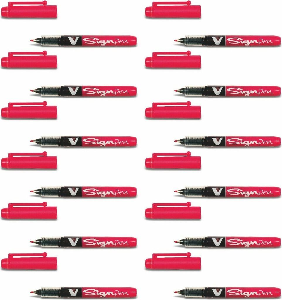 Pilot V Sign Pen Gelschreiber Rot 0,6 mm (12 Stück)