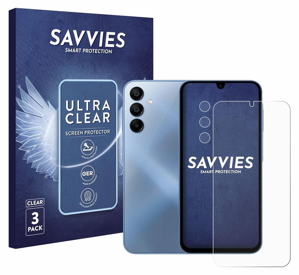 6x Für Samsung Galaxy A15 (Display+Kamera) Schutzfolie Savvies Displayschutz Display Schutz Folie Klar Transparent