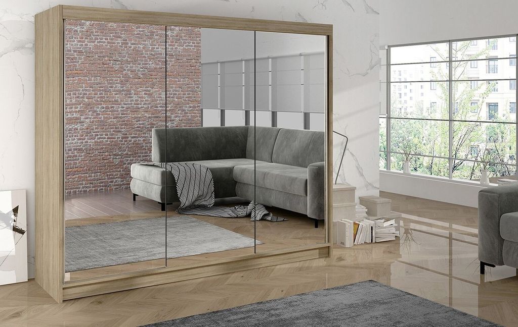 Šatní skříň DANIELLA 3 - šířka 200 cm, dub sonoma Obrázek produktu 