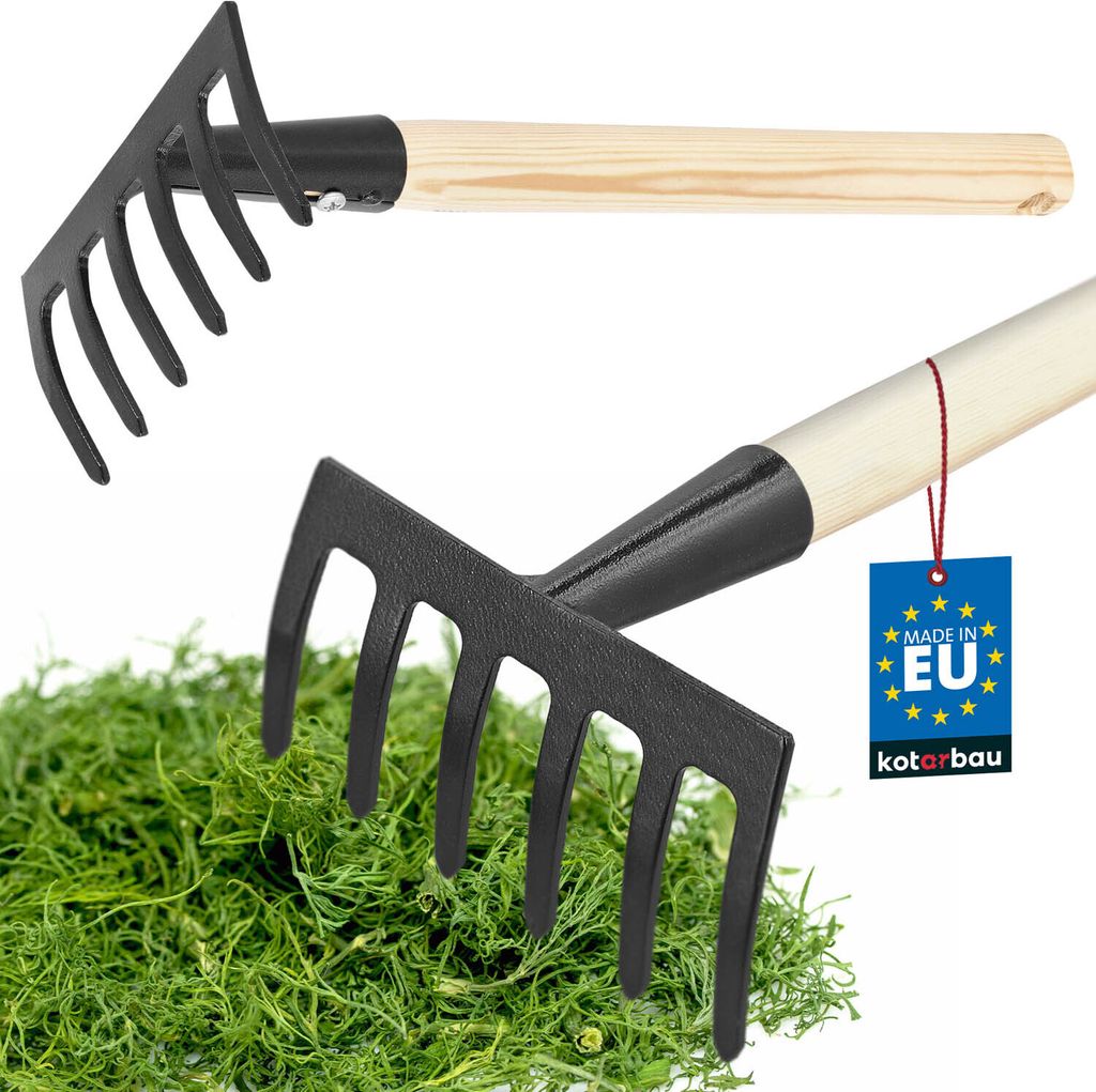 KOTARBAU® Záhradné hrable 33 cm so 6 hrotmi Malé oceľové Obrázok produktu 