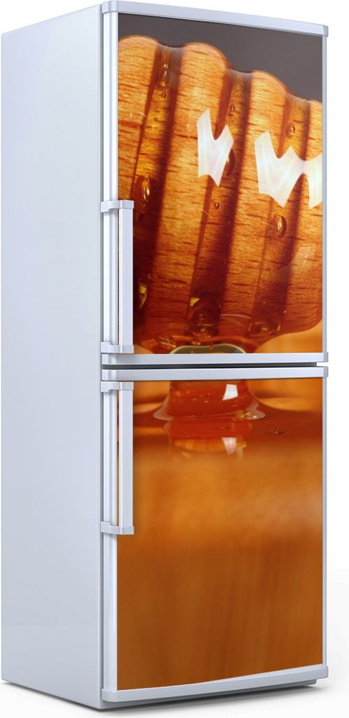 Kühlschrankdekoration 60x180 cm Aufkleber auf dem Kühlschrank - Honig mit Honiglöffel