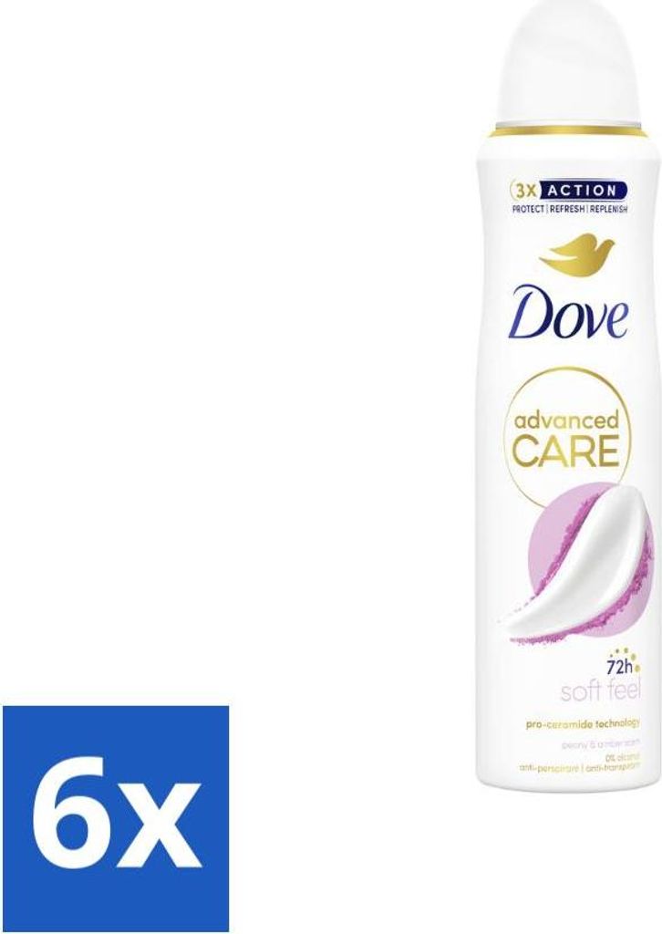 Dove Deodorant Spray - Soft Feel - 150 ml - Vorteilspack - 6 Stücke