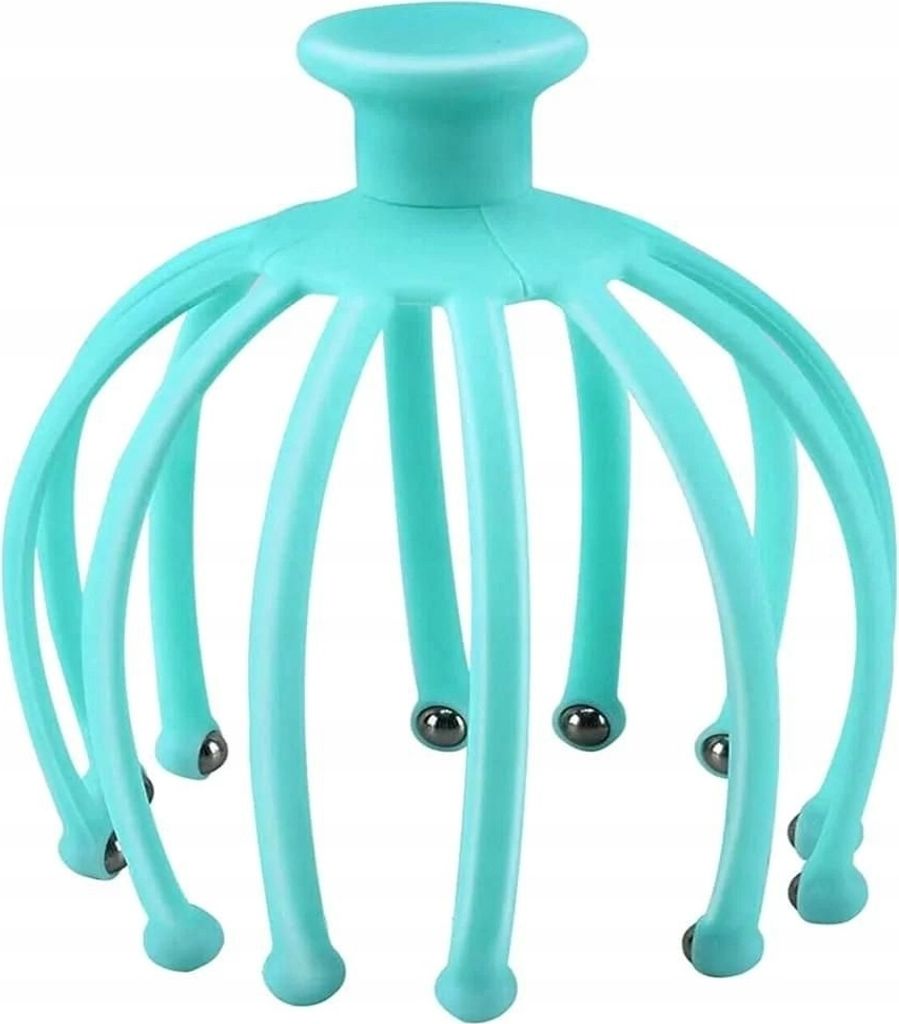 Vitolog Kopfmassagegerät Kopfkrauler für Haarwuchs Haarmassagen mit Kugeln aus Kohlenstoffstahl Blau