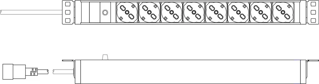 Multiprise Rackable 19 Pouces 8 Prises DIGITUS avec Connecteur IEC C14 - 6