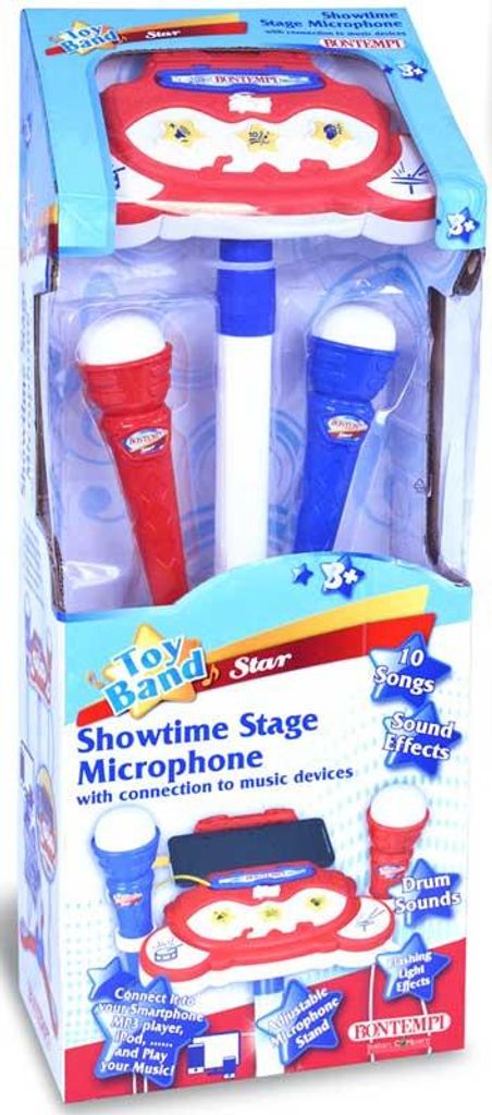 Bontempi Bhnenmikrofon Spielzeug mit verstellbaren Mikrofonen und MP3