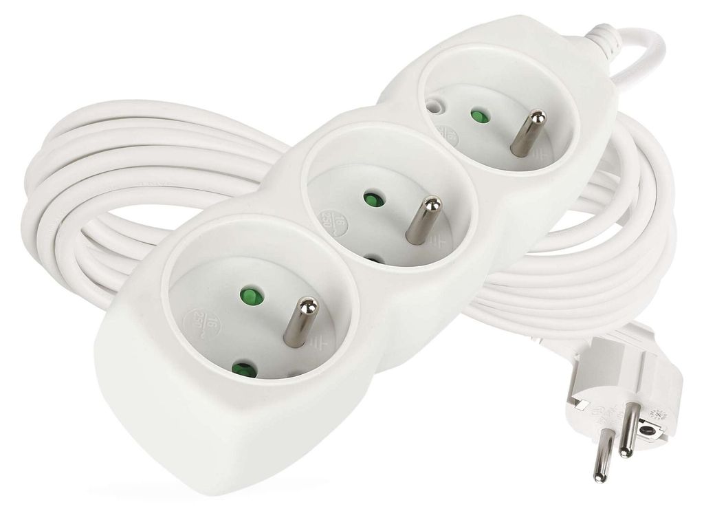 Prodlužovací kabel 7 m / 3 zásuvky / bílý / PVC / 1,5 mm2