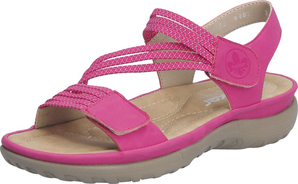 Rieker Damen Sandale Trekking Outdoor Stretch Klettverschluss 64870, Größe:40 EU, Farbe:Pink