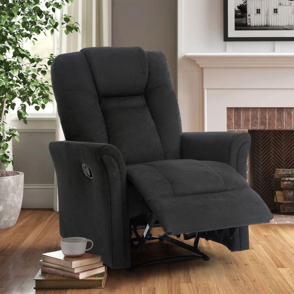 Relaxsessel mit verstellbare Rückenlehne, ca. 76,5 x 91,5 x 106 cm - Dunkelgrau