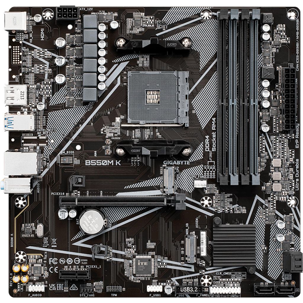 Gigabyte B550M K AM4 Motherboard, 4x DDR4, 1x DisplayPort, Produktbild 