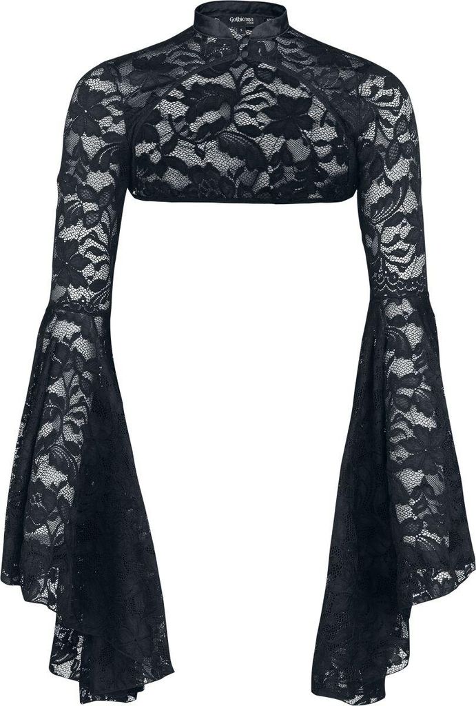Gothicana by EMP Damen schwarzer Bolero mit Spitzendetails S