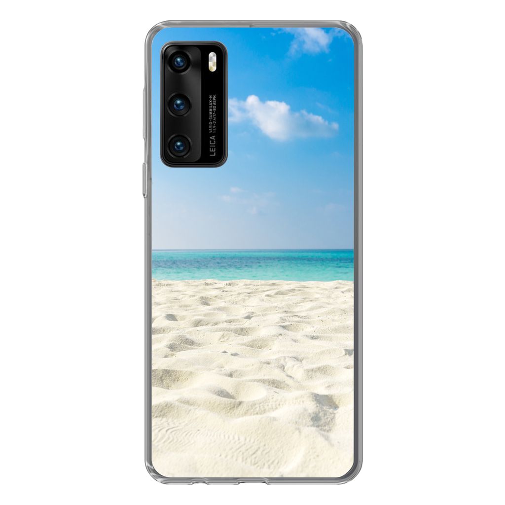 MuchoWow Handyhülle Schutzhülle Hülle für Huawei P40 Tropisch - Strand - Meer Silikon Softcase Handy Hülle - Handytasche
