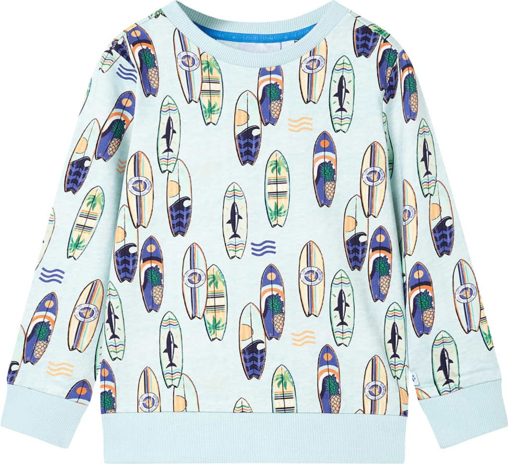 (Design 2026)Kinder-Sweatshirt - Modernes und langlebige - Hellblau Melange 140 NEU651944 - Arbeitshosen