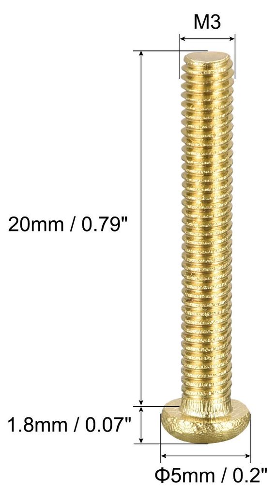 10Stk. Messing Maschinenschrauben M3x20mm Kreuzschlitzschrauben fš¹r M?bel