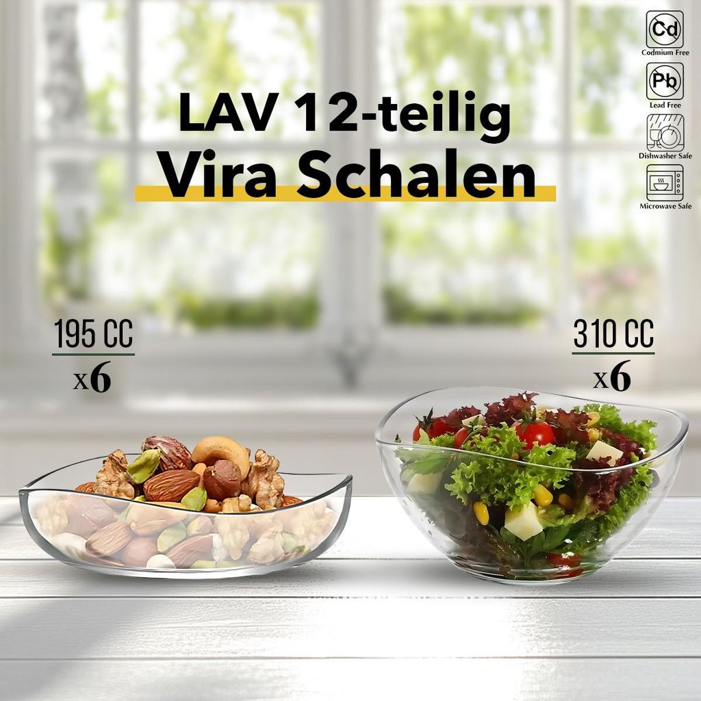 Zestaw 12 miseczek LAV – 6 szt. po 195 ml + 6 szt. po 310 Zdjęcie produktu 