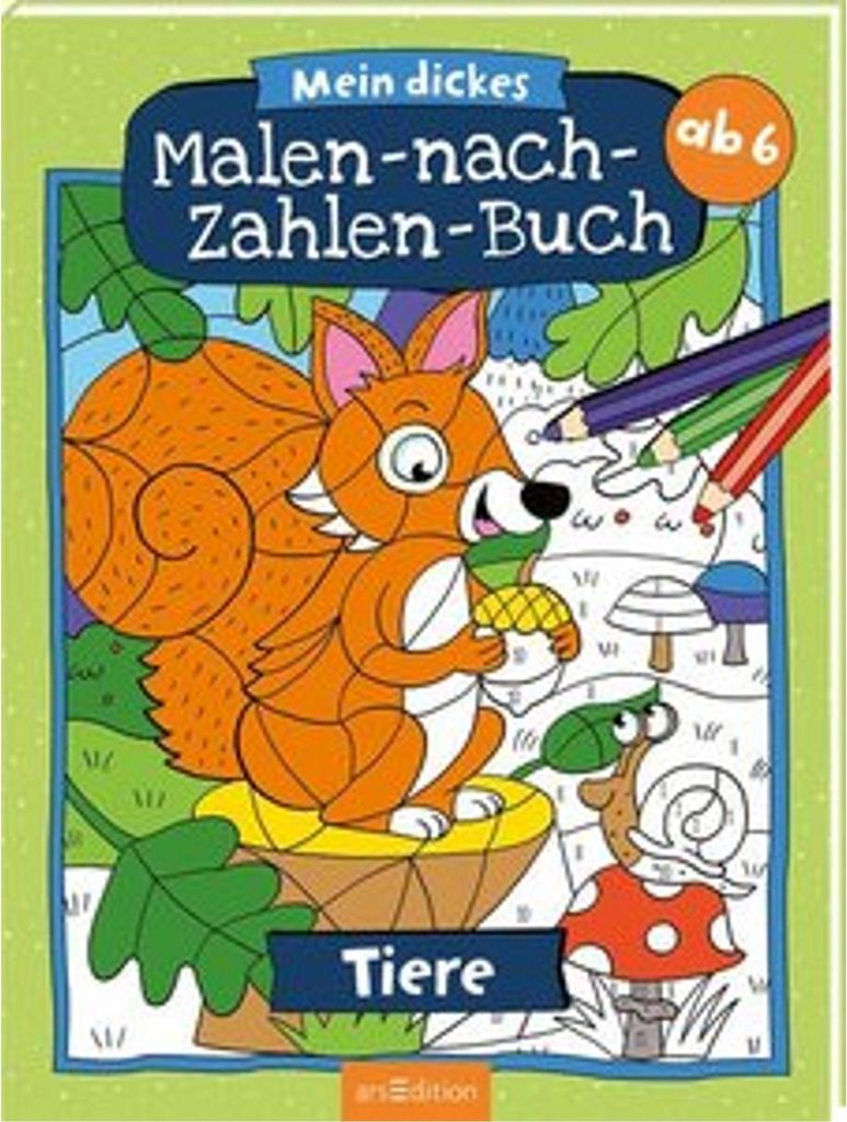 Mein dickes Malen-nach-Zahlen-Buch - Tiere Immagine del prodotto 