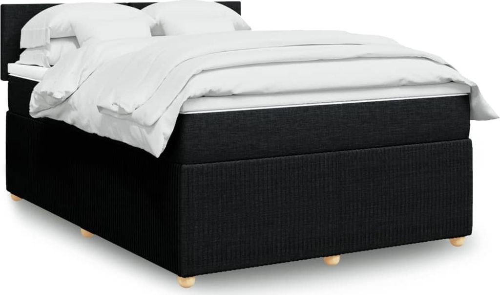 "2026 Promotion" Boxspringbett mit Matratze - Schwarz - 140x190 cm - Stoff - Polsterbett CC15039