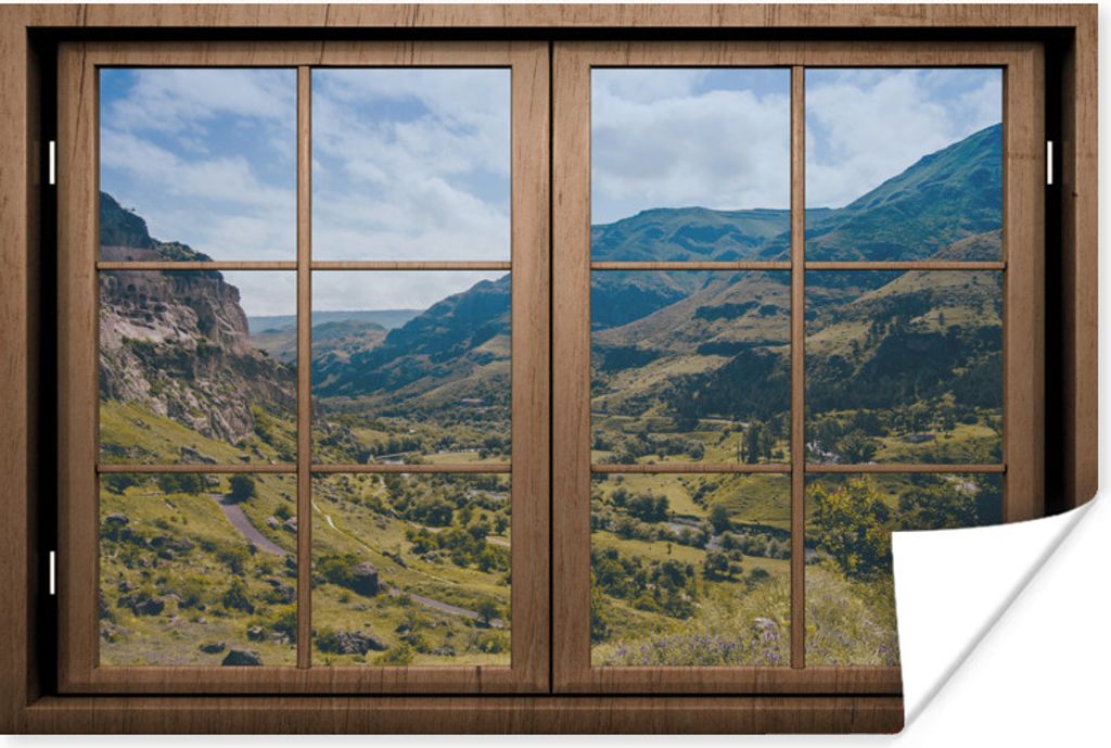 MuchoWow Poster Aussicht - Berg - Baum 30x20 cm - Plakate - Print