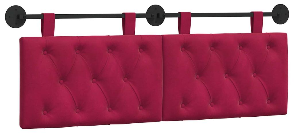 vidaXL Hängevorderseite Wandmontiert Weinrot 150 x 55 x 7 cm Samt