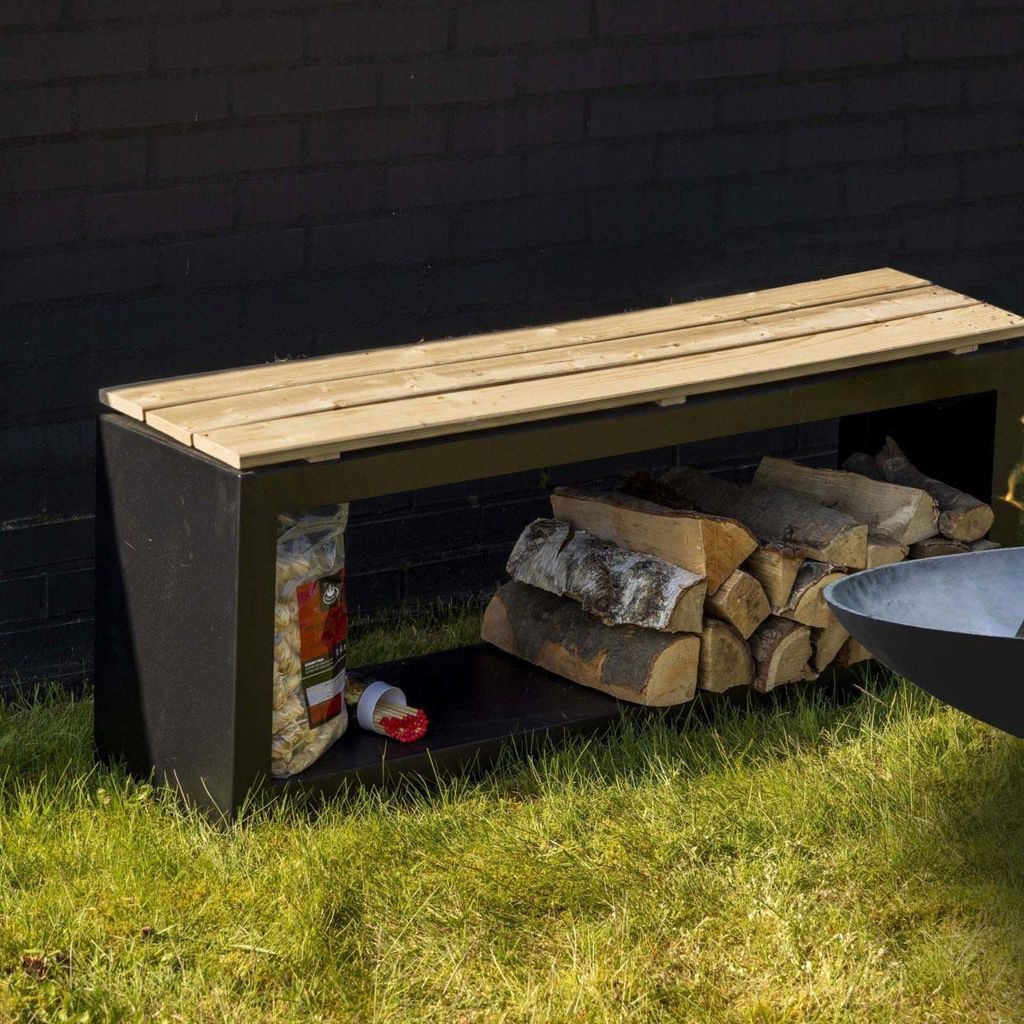 Banc avec range buche Image du produit 